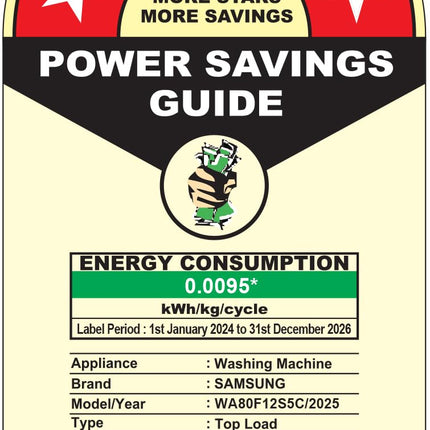 Samsung 12 Kg, 5 Star, AI Wash, Ecobubble, AI Energy Mode, AI VRT+, Super Speed, Soft Closing Door, Wi-Fi, Digital Inverter, Fully-Automatic Top Load Washing Machine (WA80F12S5CTL, Deep Charcoal) 