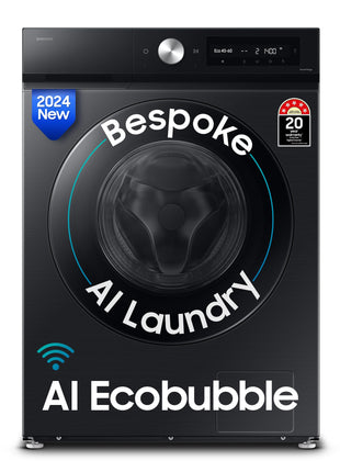 Samsung 12 kg, 5 Star, AI Control, Super Speed, Wi-Fi, Hygiene Steam with Inbuilt Heater, Digital Inverter, Fully-Automatic Front Load Washing Machine (WW12DB7B24GBTL, Black) 