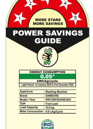 Samsung 12 kg, 5 Star, AI Control, Super Speed, Wi-Fi, Hygiene Steam with Inbuilt Heater, Digital Inverter, Fully-Automatic Front Load Washing Machine (WW12DB7B24GBTL, Black) 