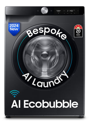 Samsung 12 kg, 5 Star, AI Control, Super Speed, Wi-Fi, Hygiene Steam with Inbuilt Heater, Digital Inverter, Fully-Automatic Front Load Washing Machine (WW12DG6B24ABTL, Black) 