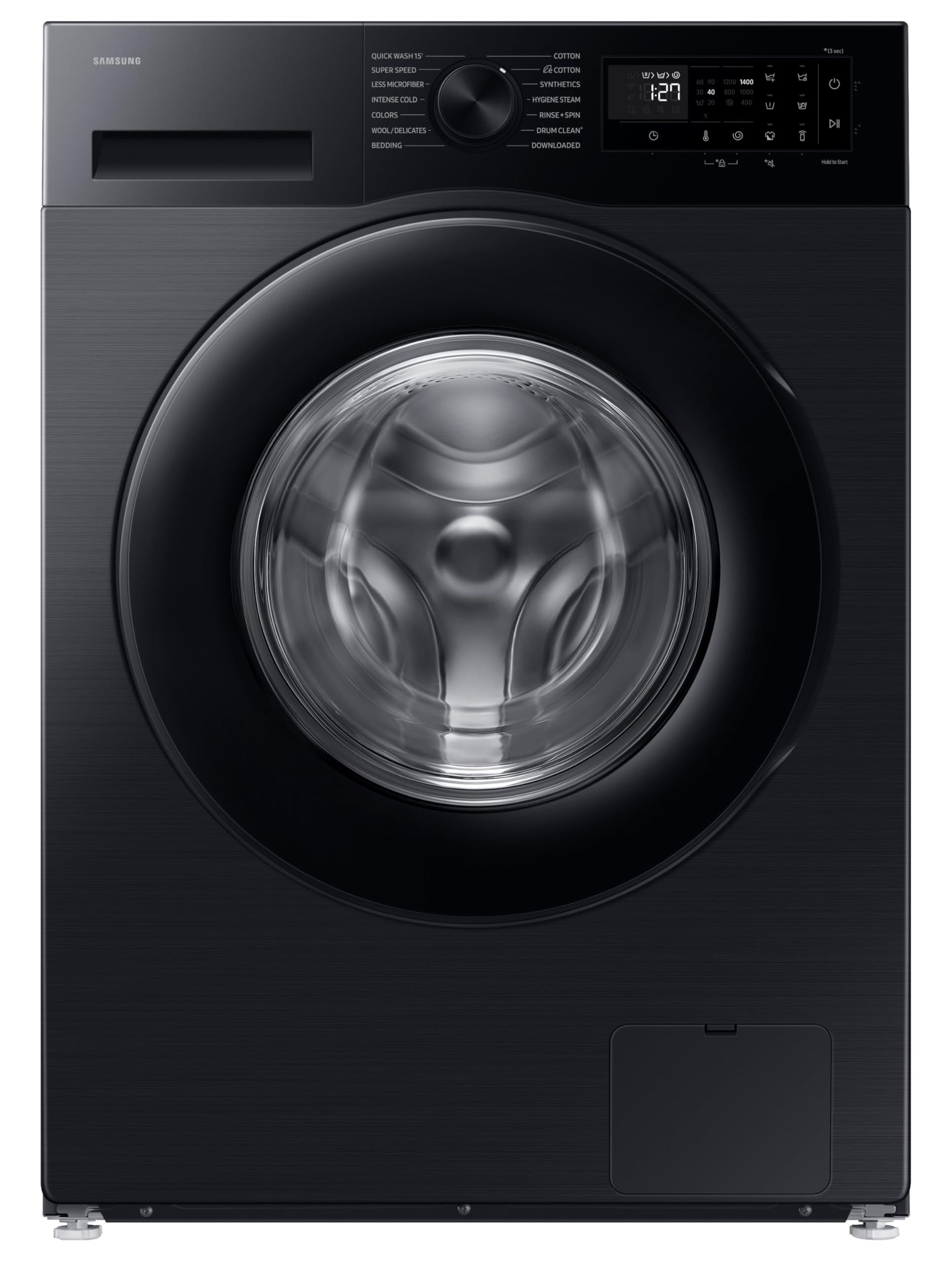 Samsung 12 kg, 5 Star, Super Speed, Wi-Fi, Hygiene Steam with Inbuilt Heater, Digital Inverter, Fully-Automatic Front Load Washing Machine (WW12DG5B24ABTL, Black) 