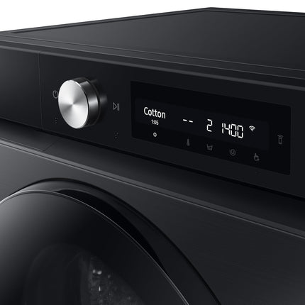 Samsung 12 kg (Wash) / 7 kg (Dry), 5 Star, AI EcoBubble, AI Control, AI Energy Mode, Air Wash, Hygiene Steam, Wi-Fi, Digital Inverter, Fully-Automatic Front Load Washer Dryer (WD12FB7B34GBTL, Black) 