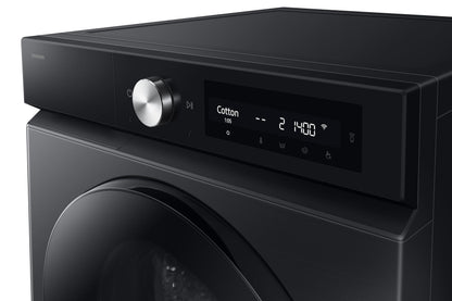 Samsung 12 kg (Wash) / 7 kg (Dry), 5 Star, AI EcoBubble, AI Control, AI Energy Mode, Air Wash, Hygiene Steam, Wi-Fi, Digital Inverter, Fully-Automatic Front Load Washer Dryer (WD12FB7B34GBTL, Black) 