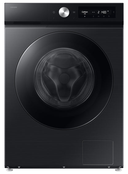 Samsung 12 kg (Wash) / 7 kg (Dry), 5 Star, AI EcoBubble, AI Control, AI Energy Mode, Air Wash, Hygiene Steam, Wi-Fi, Digital Inverter, Fully-Automatic Front Load Washer Dryer (WD12FB7B34GBTL, Black) 