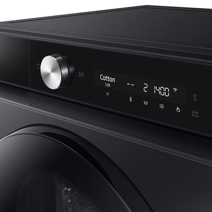 Samsung 12 kg (Wash) / 7 kg (Dry), 5 Star, AI EcoBubble, AI Wash, AI Control, AI Energy Mode, Air Wash, Hygiene Steam, Wi-Fi, Fully-Automatic Front Load Washer Dryer (WD12FB8B94GBTL, Black) 