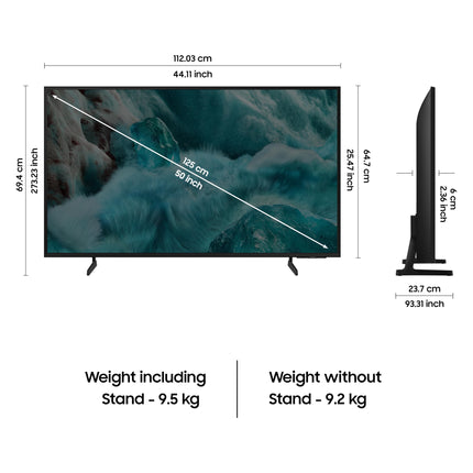 Samsung 125 cm (50 inches) 4K Ultra HD Smart QLED TV QA50Q7FAAULXL (Black) 