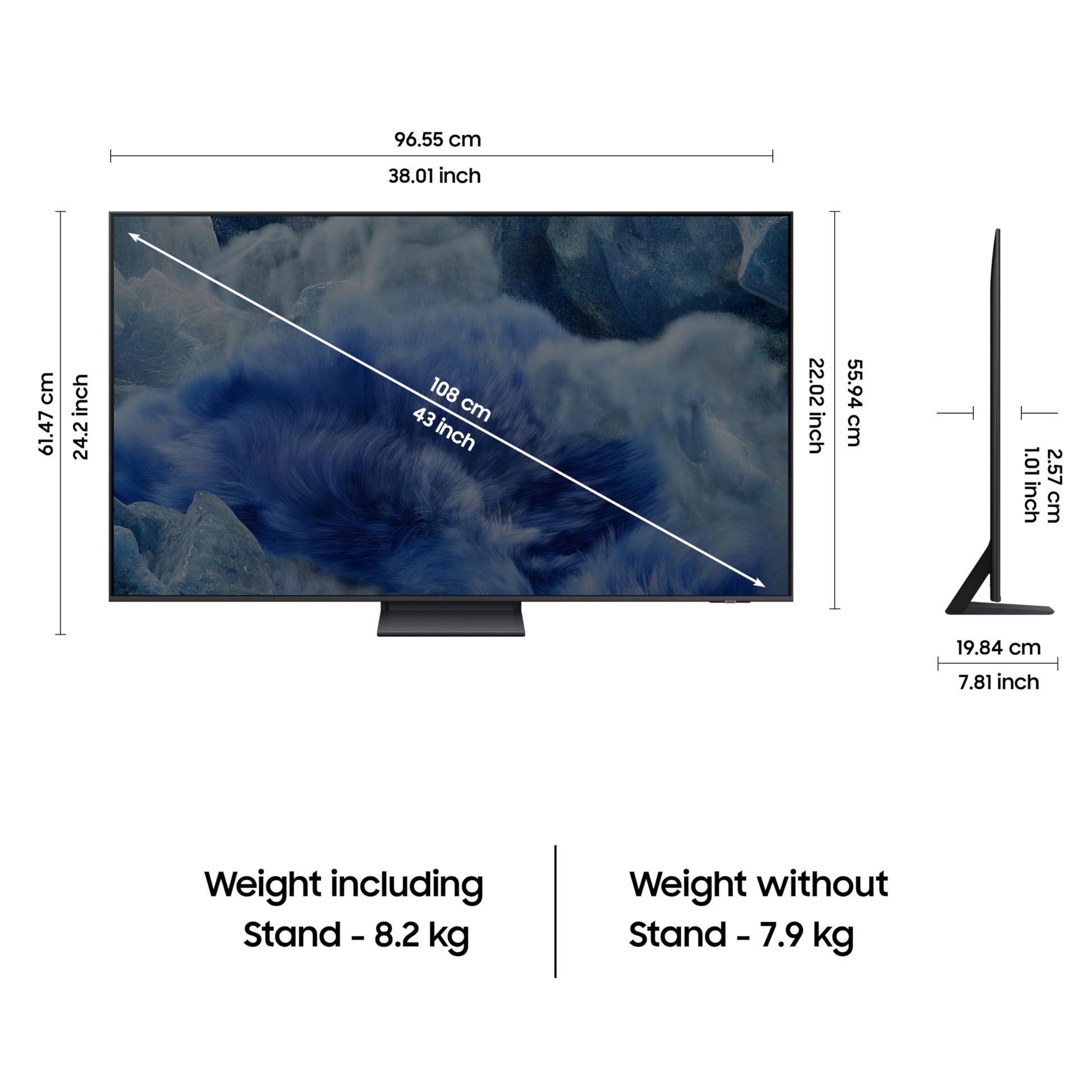 Samsung 138 cm (43 inches) 4K Ultra HD QLED Smart TV QA43Q8FAAULXL (Black) 