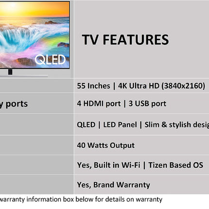 Samsung 138 cm (55 Inches) 4K Ultra HD Smart QLED TV QA55Q80RAKXXL (Black) (2019 Model) 