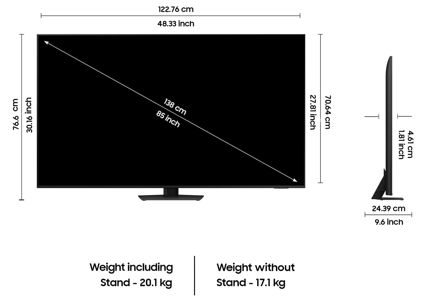 Samsung 138 cm (55 inches) 4K Ultra HD Mini LED AI Smart Neo-QLED TV QA55QN85DBULXL (Graphite Black) 