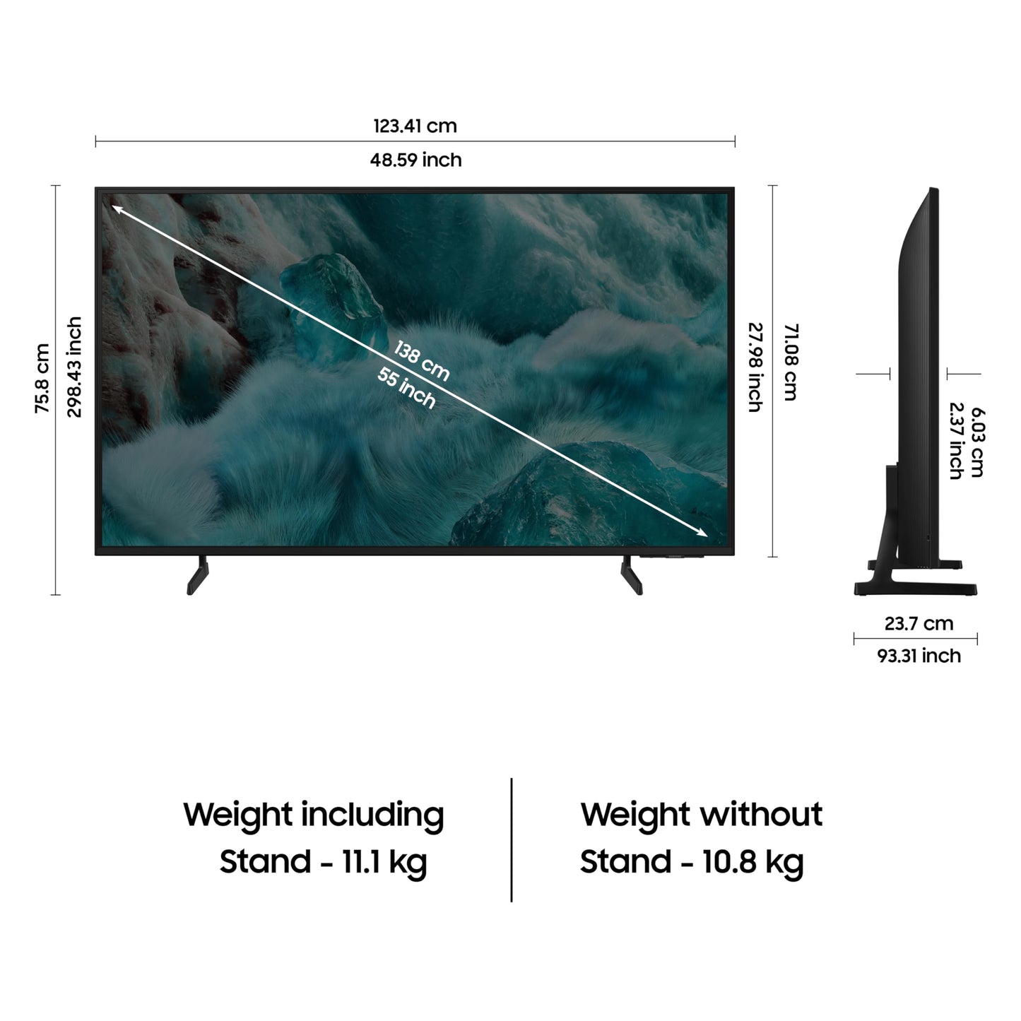 Samsung 138 cm (55 inches) 4K Ultra HD Smart QLED TV QA55Q7FAAULXL (Black) 