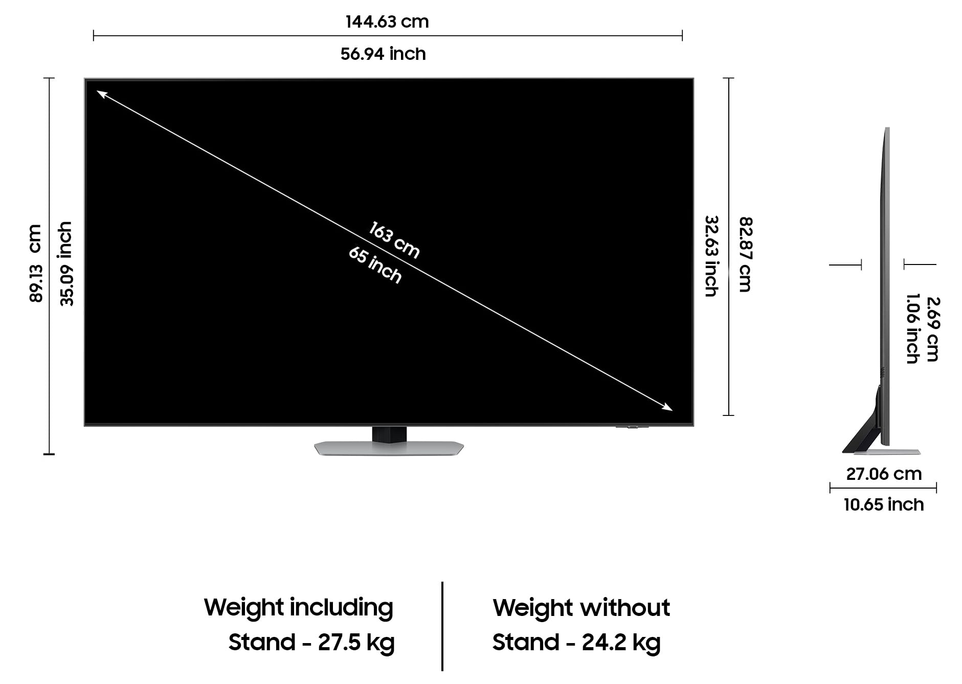 Samsung 163 cm (65 inches) 4K Ultra HD Mini LED AI Smart Neo-QLED TV QA65QN90DAULXL (Carbon Silver) 