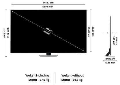 Samsung 163 cm (65 inches) 4K Ultra HD Mini LED AI Smart Neo-QLED TV QA65QN90DAULXL (Carbon Silver) 