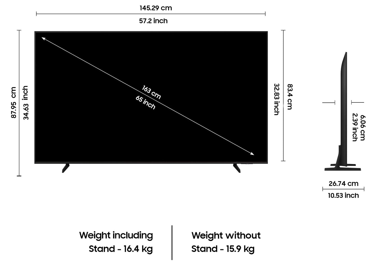 Samsung 163 cm (65 inches) 4K Ultra HD Smart LED TV UA65DU7700KLXL (Black) 