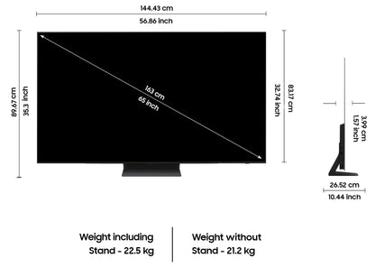Samsung 163 cm (65 inches) 4K Ultra HD Smart OLED TV QA65S90DAULXL (Graphite Black) 