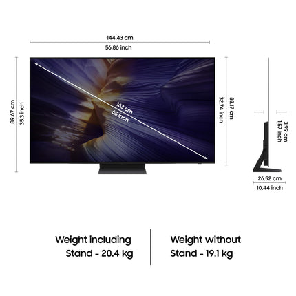 Samsung 163 cm (65 inches) 4K Ultra HD Smart OLED TV QA65S90FAELXL (Graphite Black) 