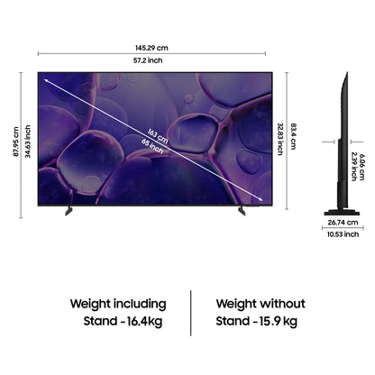 Samsung 163 cm (65 inches) Crystal 4K Ultra HD Smart LED TV UA65U8100FULXL (Black) 