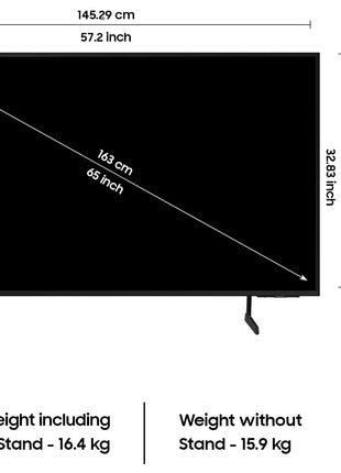 Samsung 163 cm (65 inches) D Series Brighter Crystal 4K Vivid Pro Ultra HD Smart LED TV UA65DUE77AKLXL (Black) 