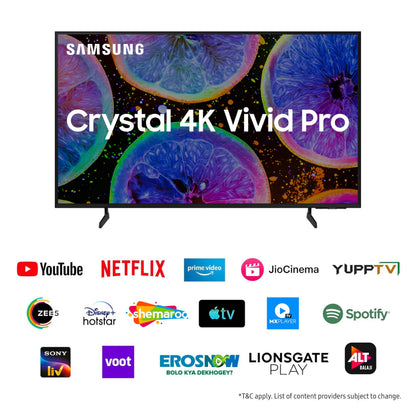 Samsung 163 cm (65 inches) D Series Brighter Crystal 4K Vivid Pro Ultra HD Smart LED TV UA65DUE77AKLXL (Black) 
