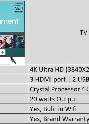 Samsung 163 cm (65 inches) Wondertainment Series 4K Ultra HD LED Smart TV UA65TUE60AKBXL (Titan Gray) 