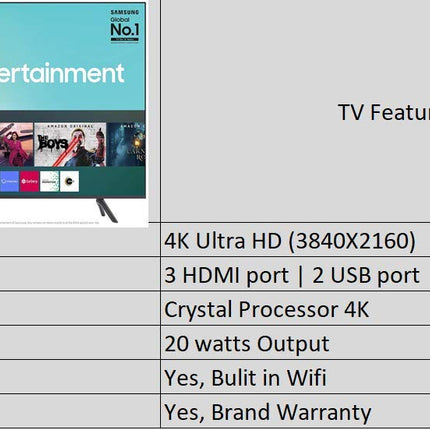 Samsung 163 cm (65 inches) Wondertainment Series 4K Ultra HD LED Smart TV UA65TUE60AKBXL (Titan Gray) 