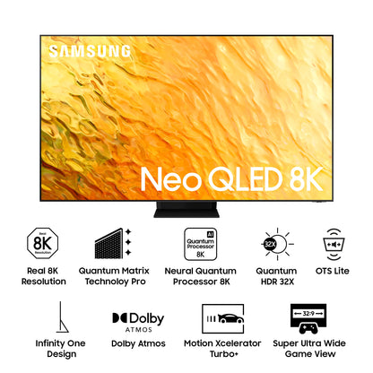 Samsung 189 cm (75 inches) 8K Ultra HD Smart Neo QLED TV QA75QN800BKXXL (Stainless Steel) 