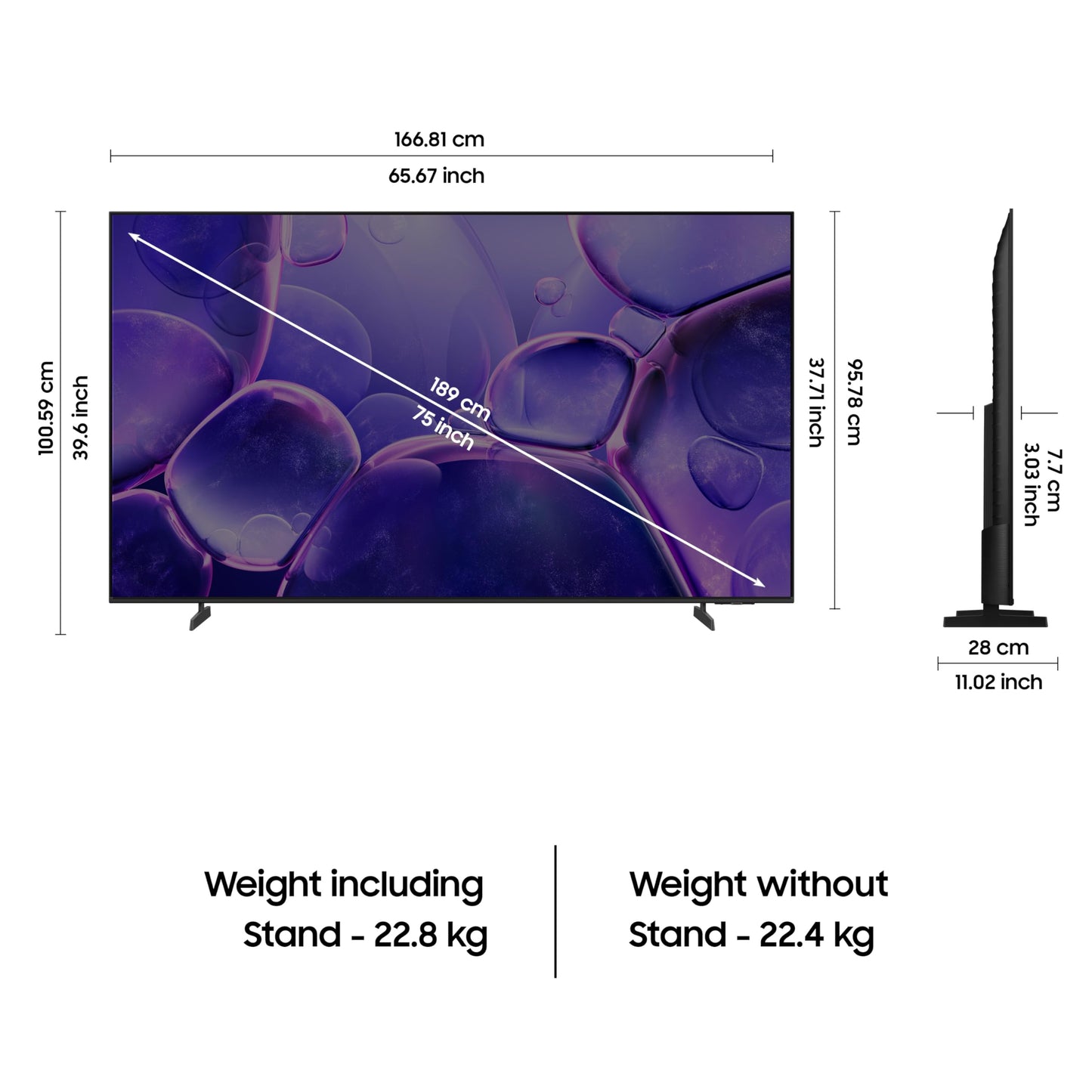 Samsung 189 cm (75 inches) Crystal 4K Ultra HD Smart LED TV UA75UE85AFULXL (Black) 