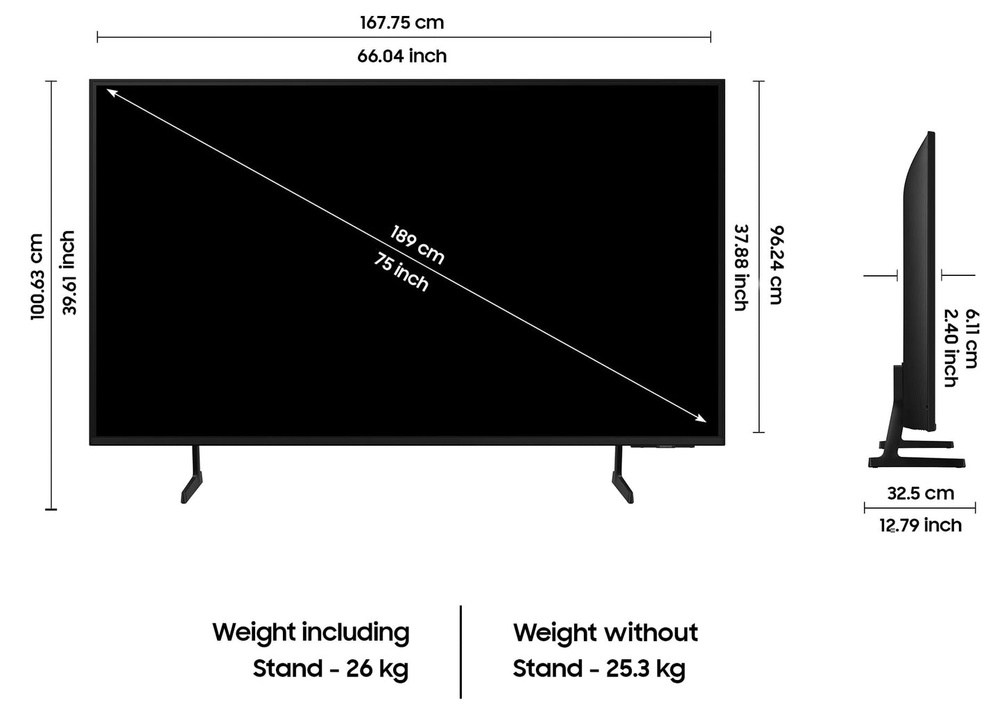 Samsung 189 cm (75 inches) D Series Crystal 4K Vivid Pro Ultra HD Smart LED TV UA75DUE77AKXXL (Black) 