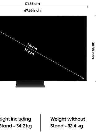 Samsung 195 cm (77 inches) 4K Ultra HD Smart OLED TV QA77S90DAELXL (Graphite Black) 