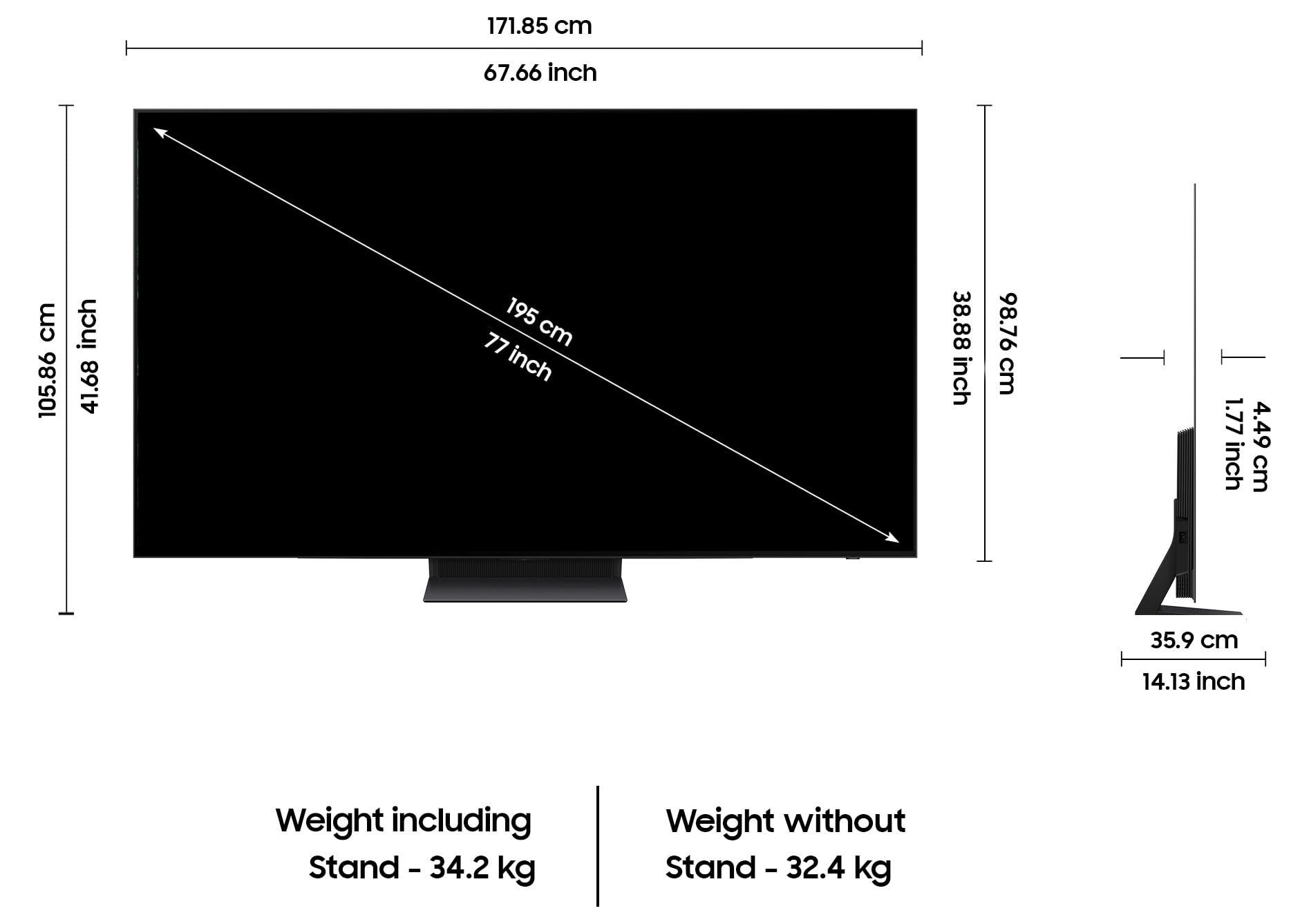 Samsung 195 cm (77 inches) 4K Ultra HD Smart OLED TV QA77S90DAELXL (Graphite Black) 