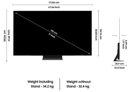 Samsung 195 cm (77 inches) 4K Ultra HD Smart OLED TV QA77S90DAELXL (Graphite Black) 