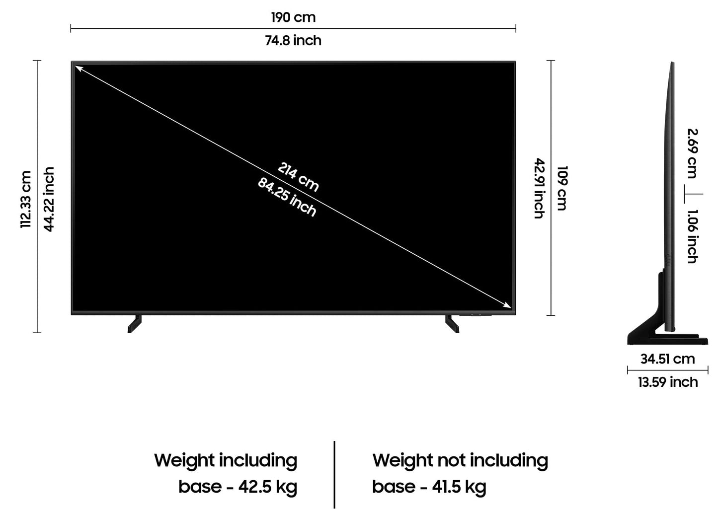 Samsung 214 cm (85 inches) 4K Ultra HD Smart Neo QLED TV QA85Q60CAKXXL (Titan Grey) 