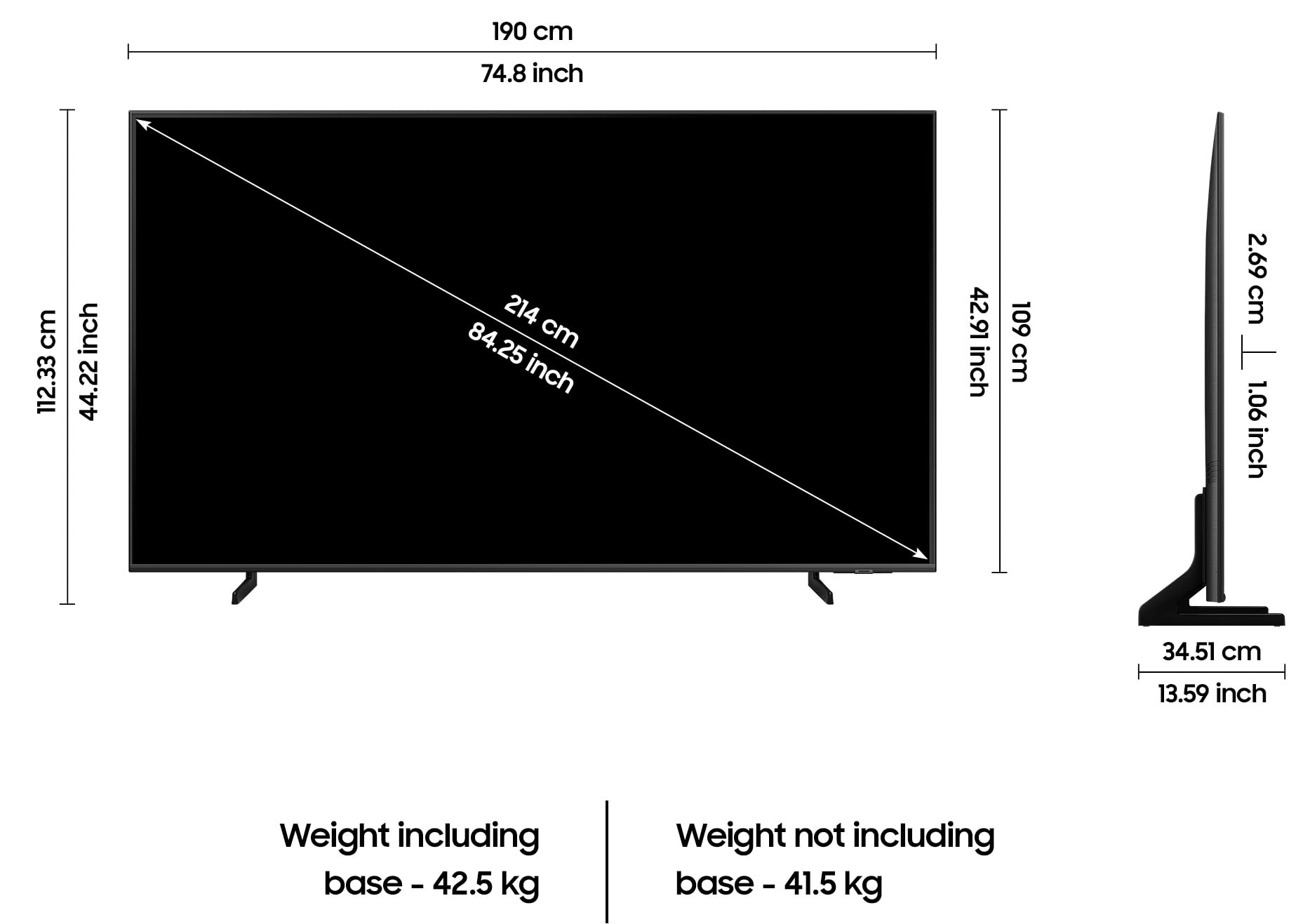 Samsung 214 cm (85 inches) 4K Ultra HD Smart Neo QLED TV QA85Q60CAKXXL (Titan Grey) 
