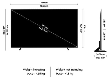 Samsung 214 cm (85 inches) 4K Ultra HD Smart Neo QLED TV QA85Q60CAKXXL (Titan Grey) 
