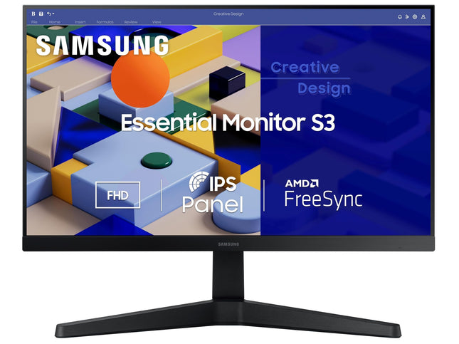 Samsung 22-inch (54.6cm) FHD Flat 1,920 x 1,080 Monitor, IPS, 75 Hz, Bezel Less Design, AMD FreeSync, Flicker Free, HDMI, D-sub, (LS22C310EAWXXL, Black) 