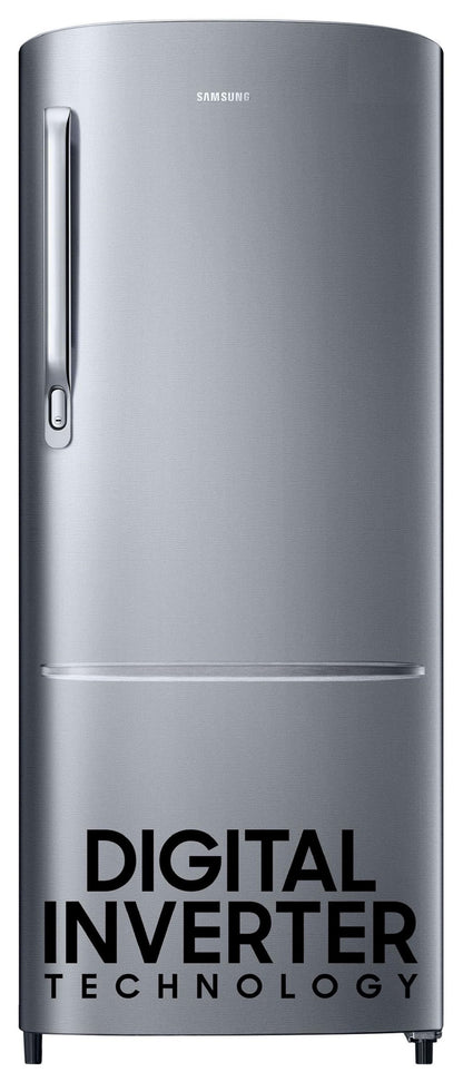 Samsung 223 L, 3 Star Inverter Direct-Cool Single Door Refrigerator (RR24C2723S8/NL, Silver, Elegant Inox) 