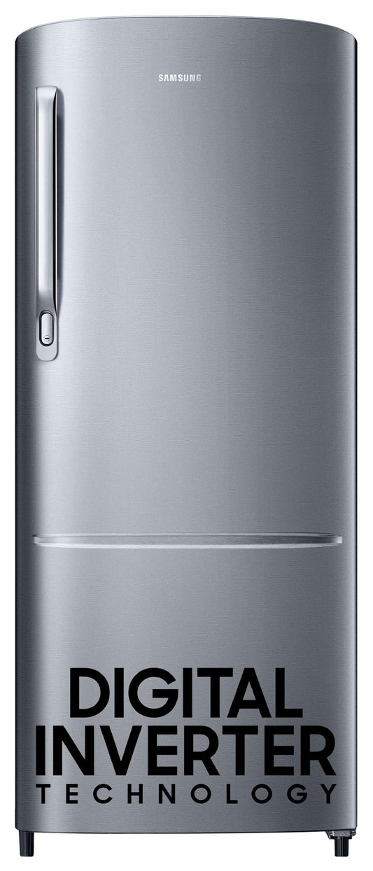 Samsung 223 L, 3 Star Inverter Direct-Cool Single Door Refrigerator (RR24C2723S8/NL, Silver, Elegant Inox) 