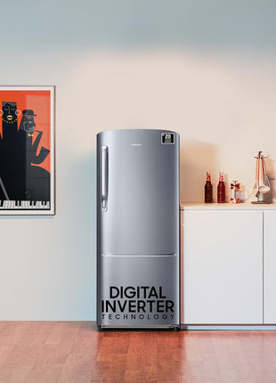 Samsung 223 L, 3 Star Inverter Direct-Cool Single Door Refrigerator (RR24C2723S8/NL, Silver, Elegant Inox) 