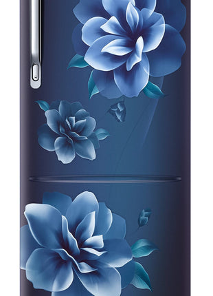 Samsung 223L 3 Star Inverter Direct-Cool Single Door Refrigerator Appliance (RR24C2823CU/NL,Camellia Blue) Base Stand Drawer 
