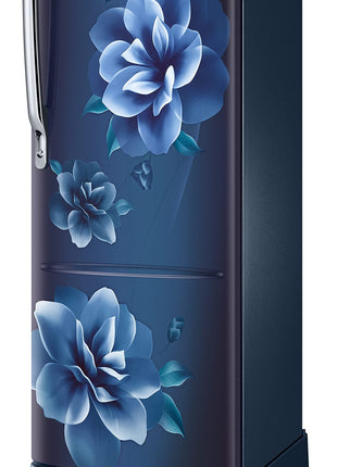 Samsung 223L 3 Star Inverter Direct-Cool Single Door Refrigerator Appliance (RR24C2823CU/NL,Camellia Blue) Base Stand Drawer 