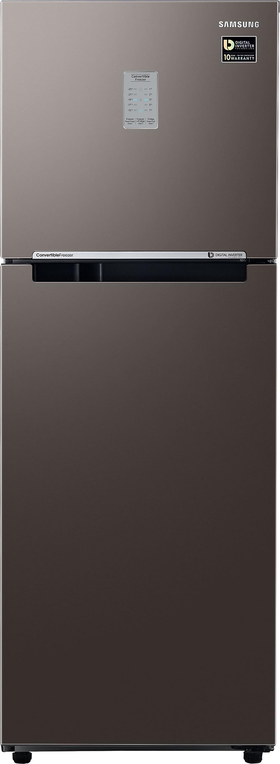 Samsung 236 L, 2 Star, Bespoke Convertible, Digital Inverter with Display, Frost Free Double Door Refrigerator (RT28CB732C2/HL, Cotta Steel Charcoal)
