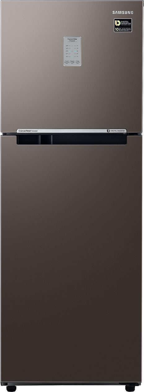 Samsung 236 L, 2 Star, Bespoke Convertible, Digital Inverter with Display, Frost Free Double Door Refrigerator (RT28CB732C2/HL, Cotta Steel Charcoal) 