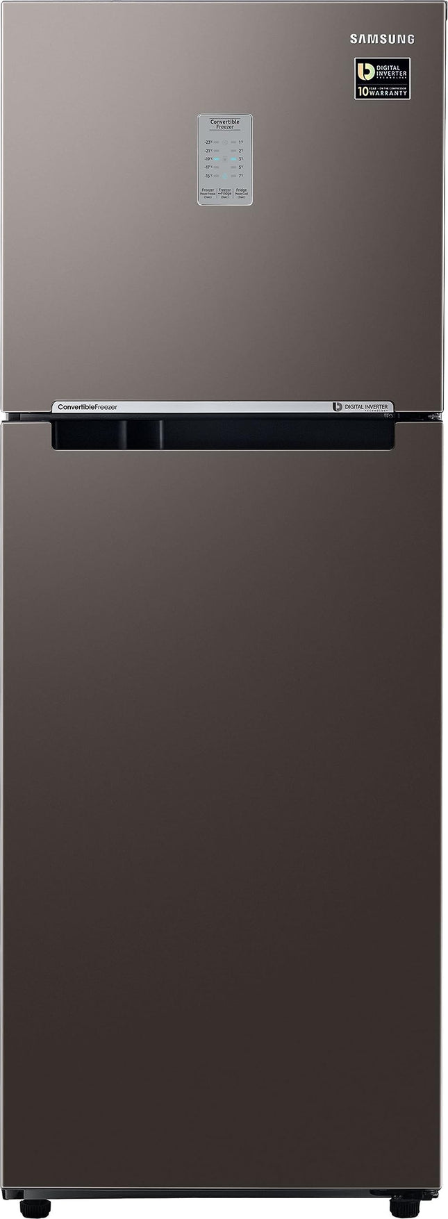 Samsung 236 L, 2 Star, Bespoke Convertible, Digital Inverter with Display, Frost Free Double Door Refrigerator (RT28CB732C2/HL, Cotta Steel Charcoal) 