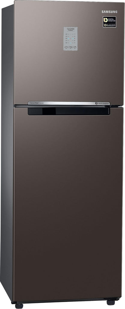 Samsung 236 L, 2 Star, Bespoke Convertible, Digital Inverter with Display, Frost Free Double Door Refrigerator (RT28CB732C2/HL, Cotta Steel Charcoal) 