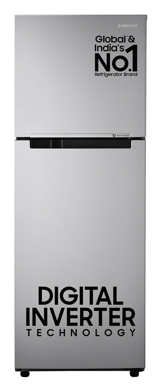 Samsung 236 L, 2 Star, Digital Inverter, Frost Free Double Door Refrigerator (RT28C3032GS/HL, Gray Silver) 