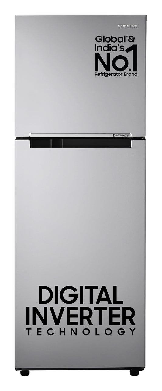 Samsung 236 L, 2 Star, Digital Inverter, Frost Free Double Door Refrigerator (RT28C3032GS/HL, Gray Silver) 