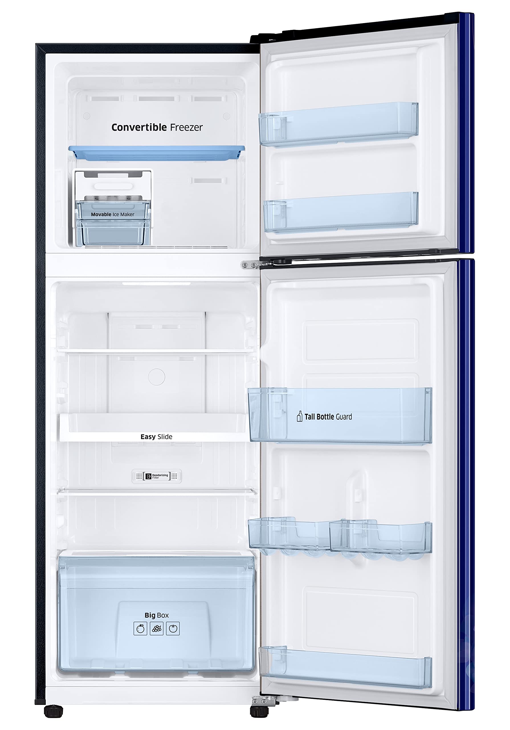 Samsung 236L 2 Star Inverter Frost-Free Convertible 3 In 1 Double Door Refrigerator Appliance (RT28C3732HS/HL,Hydrangea Blue) 