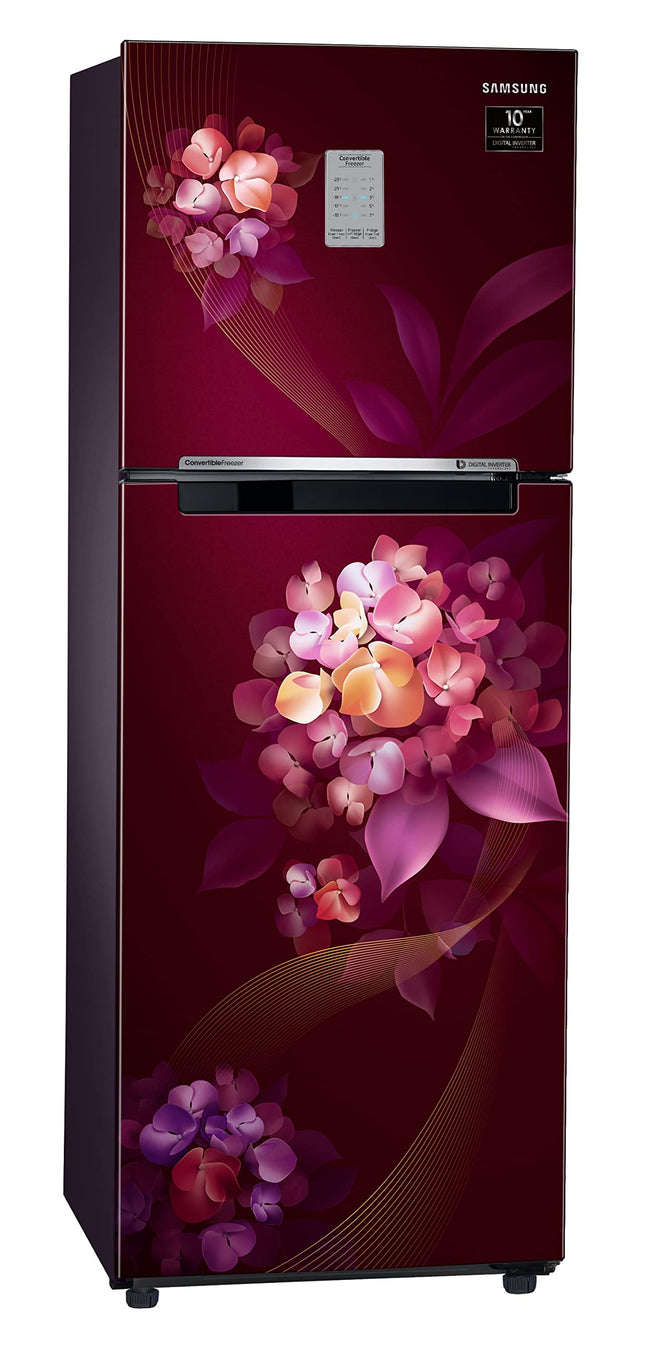 Samsung 236L 2 Star Inverter Frost-Free Convertible 3 In 1 Double Door Refrigerator Appliance (RT28C3732HT/HL,Hydrangea Plum) 