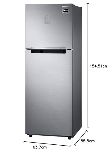 Samsung 236L 2 Star Inverter Frost-Free Convertible 3 In 1 Double Door Refrigerator Appliance (RT28C3732S8/HL,Elegant Inox) 