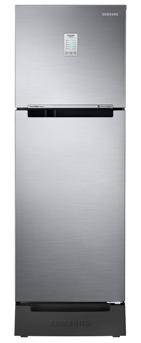 Samsung 236L 2 Star Inverter Frost-Free Convertible 3 In 1 Double Door Refrigerator Appliance (RT28C3832S8/HL,Elegant Inox), Base Stand Drawer 
