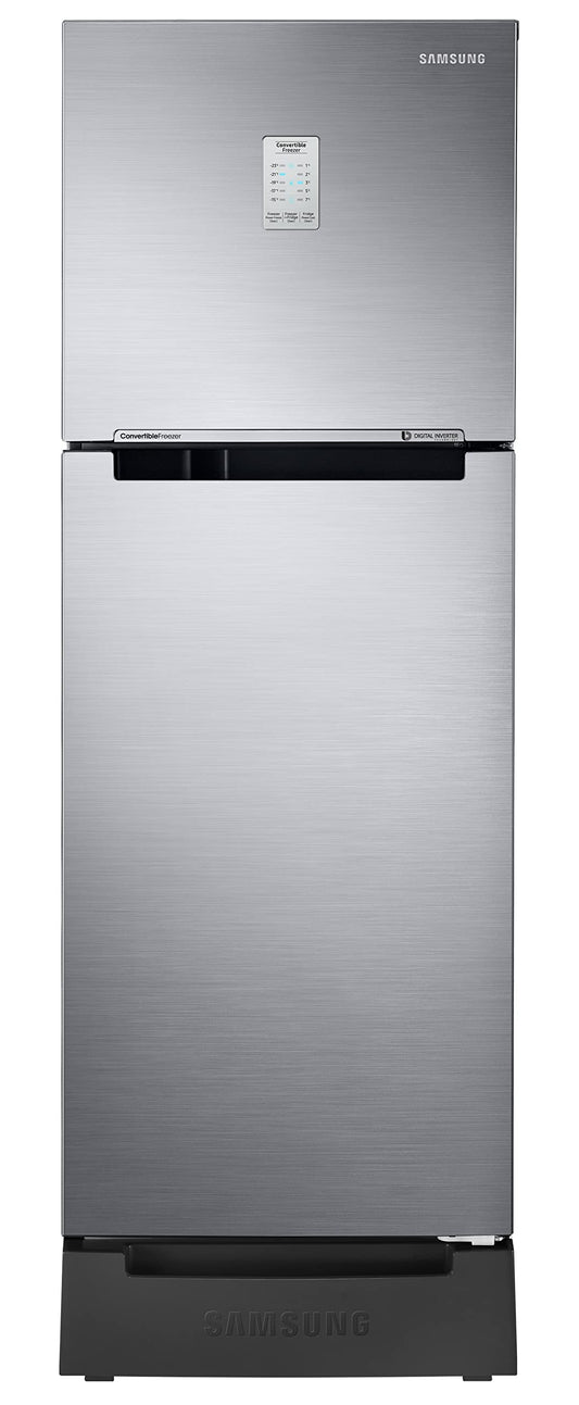 Samsung 236L 2 Star Inverter Frost-Free Convertible 3 In 1 Double Door Refrigerator Appliance (RT28C3832S8/HL,Elegant Inox), Base Stand Drawer 